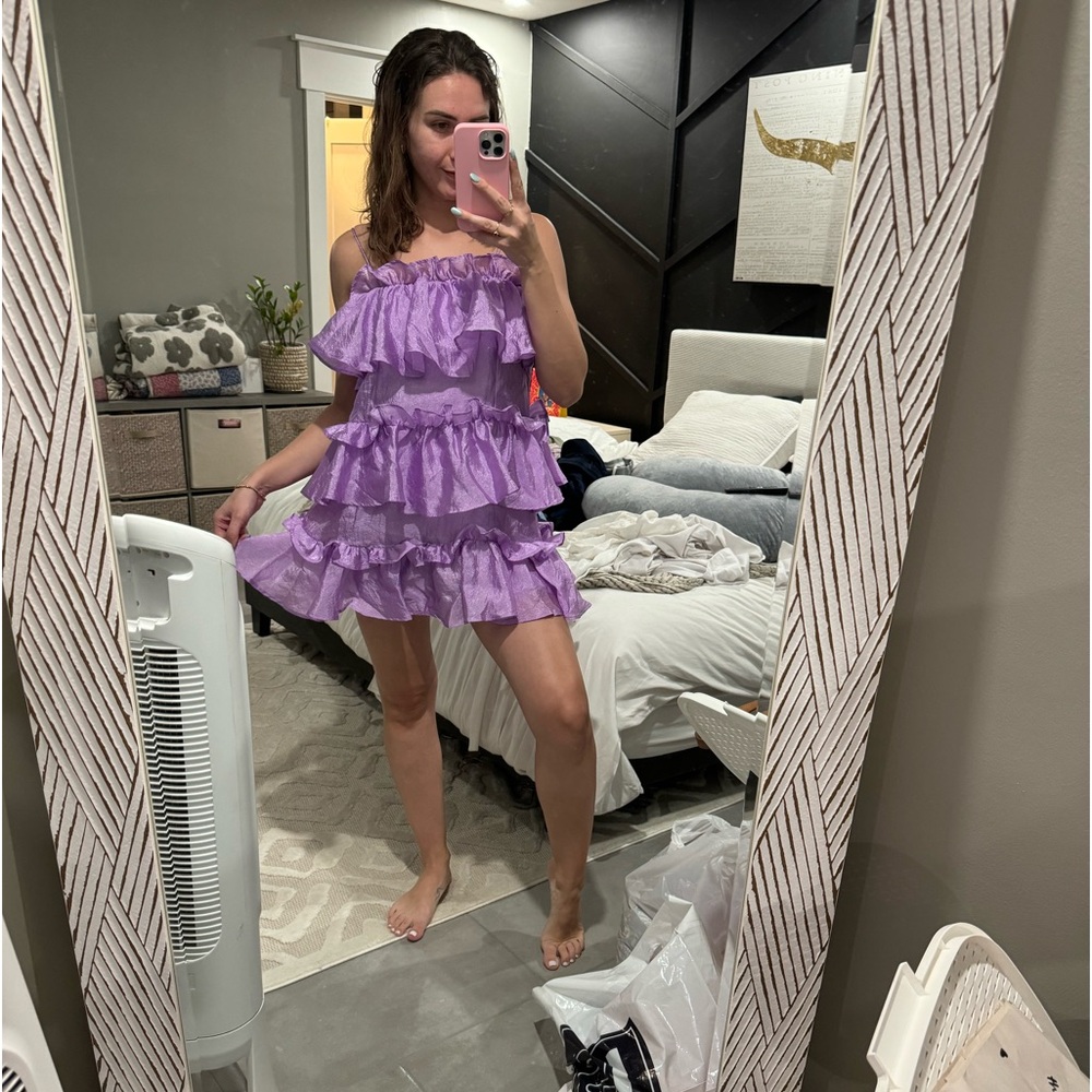 Hello Molly Lavender Ruffle Mini Dress - Picture 4 of 6